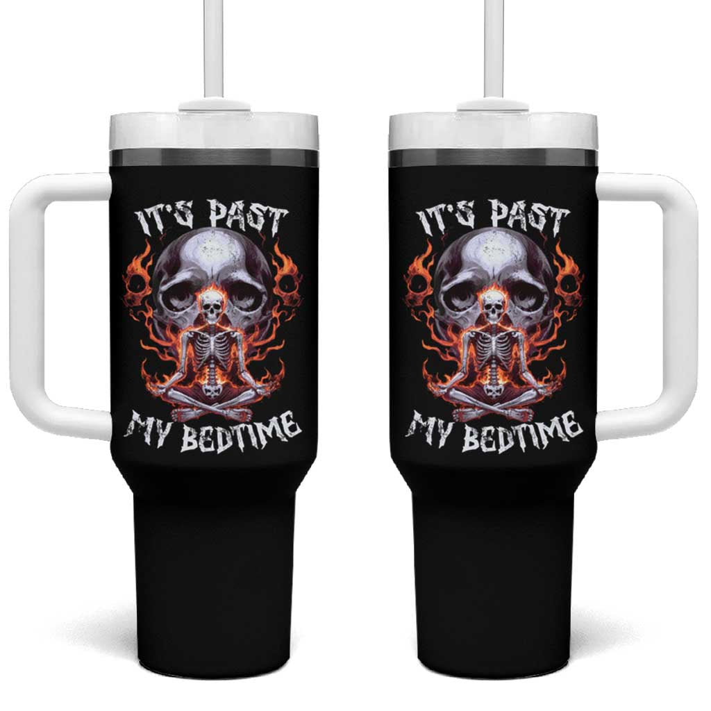 Funny Skeleton Meme Tumbler With Handle It's Past My Bedtime