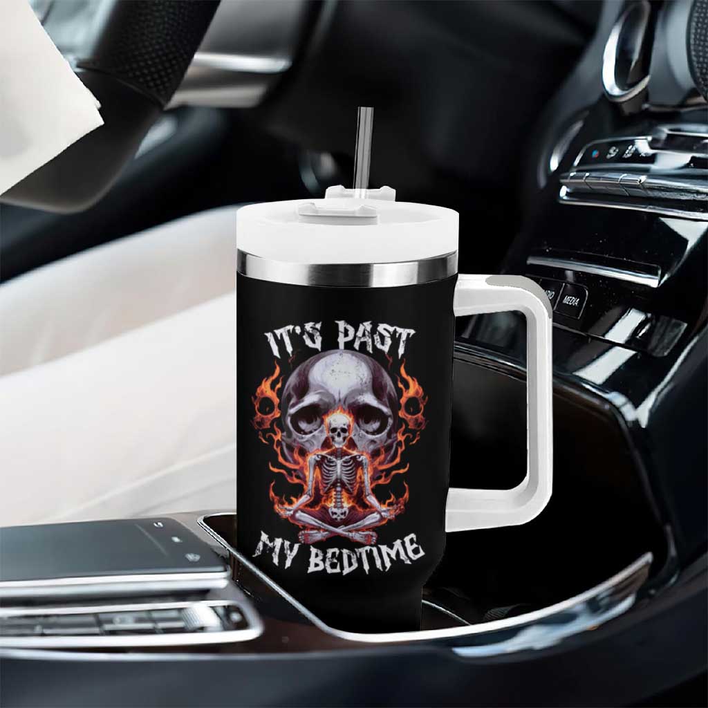 Funny Skeleton Meme Tumbler With Handle It's Past My Bedtime