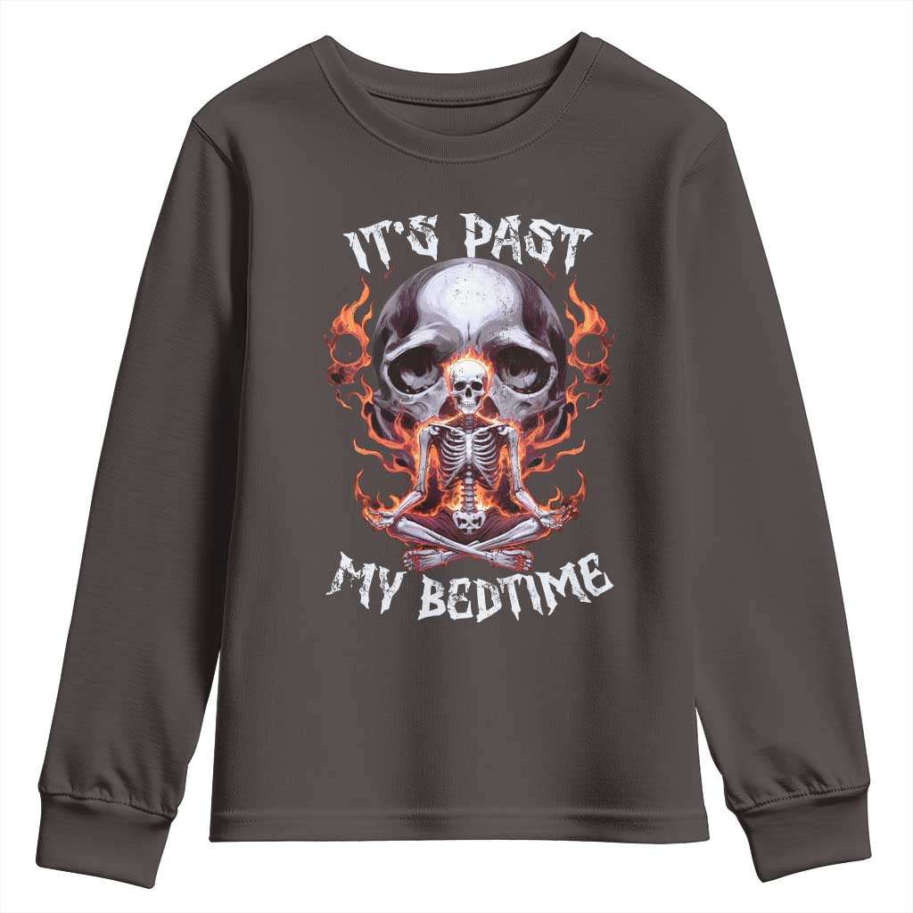 Funny Skeleton Meme Youth Sweatshirt It's Past My Bedtime