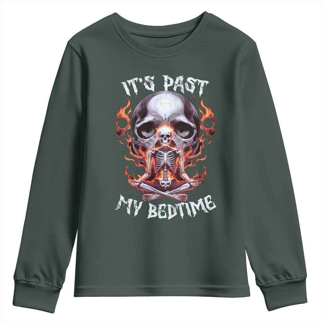 Funny Skeleton Meme Youth Sweatshirt It's Past My Bedtime