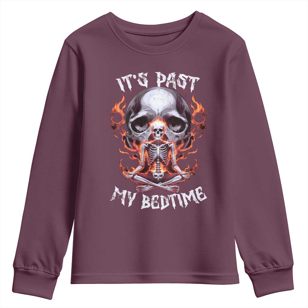 Funny Skeleton Meme Youth Sweatshirt It's Past My Bedtime