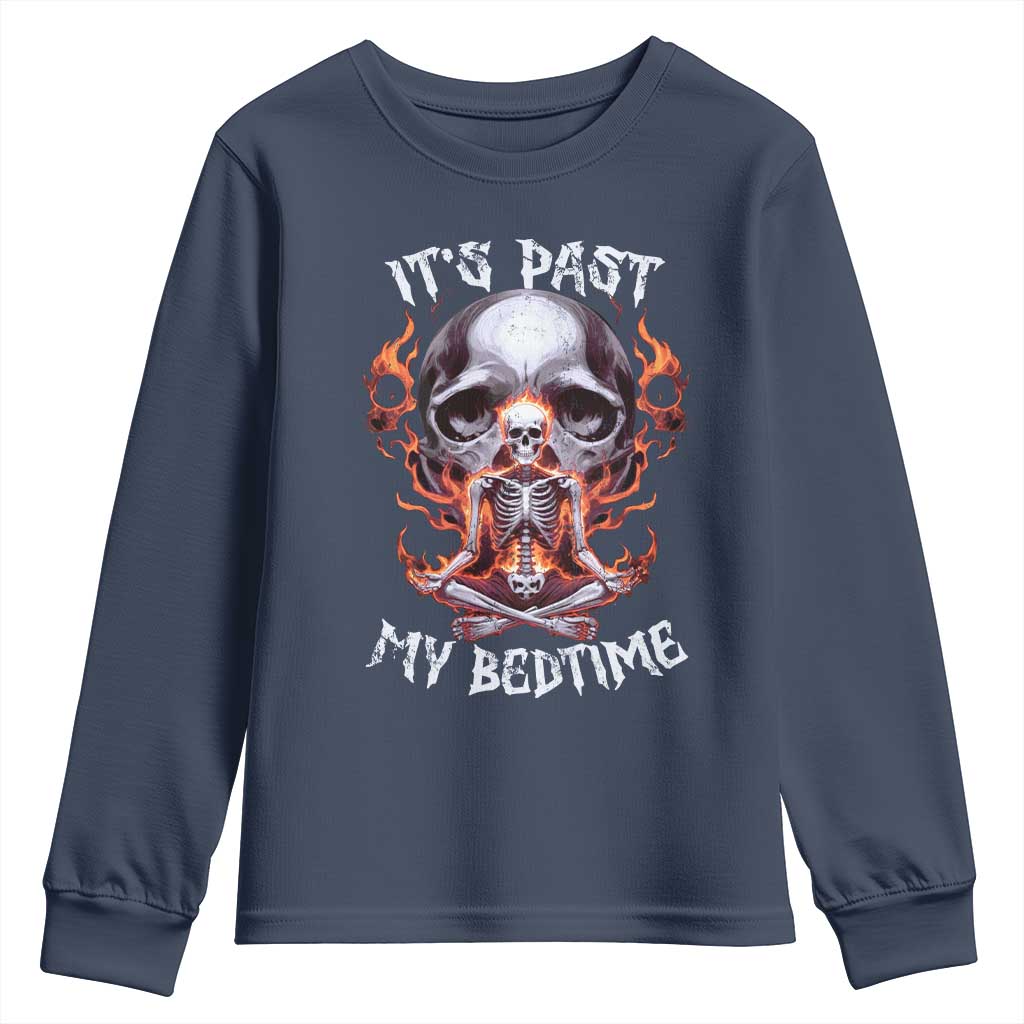 Funny Skeleton Meme Youth Sweatshirt It's Past My Bedtime
