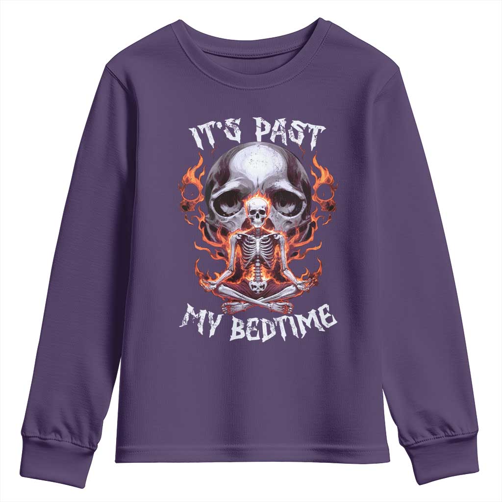 Funny Skeleton Meme Youth Sweatshirt It's Past My Bedtime