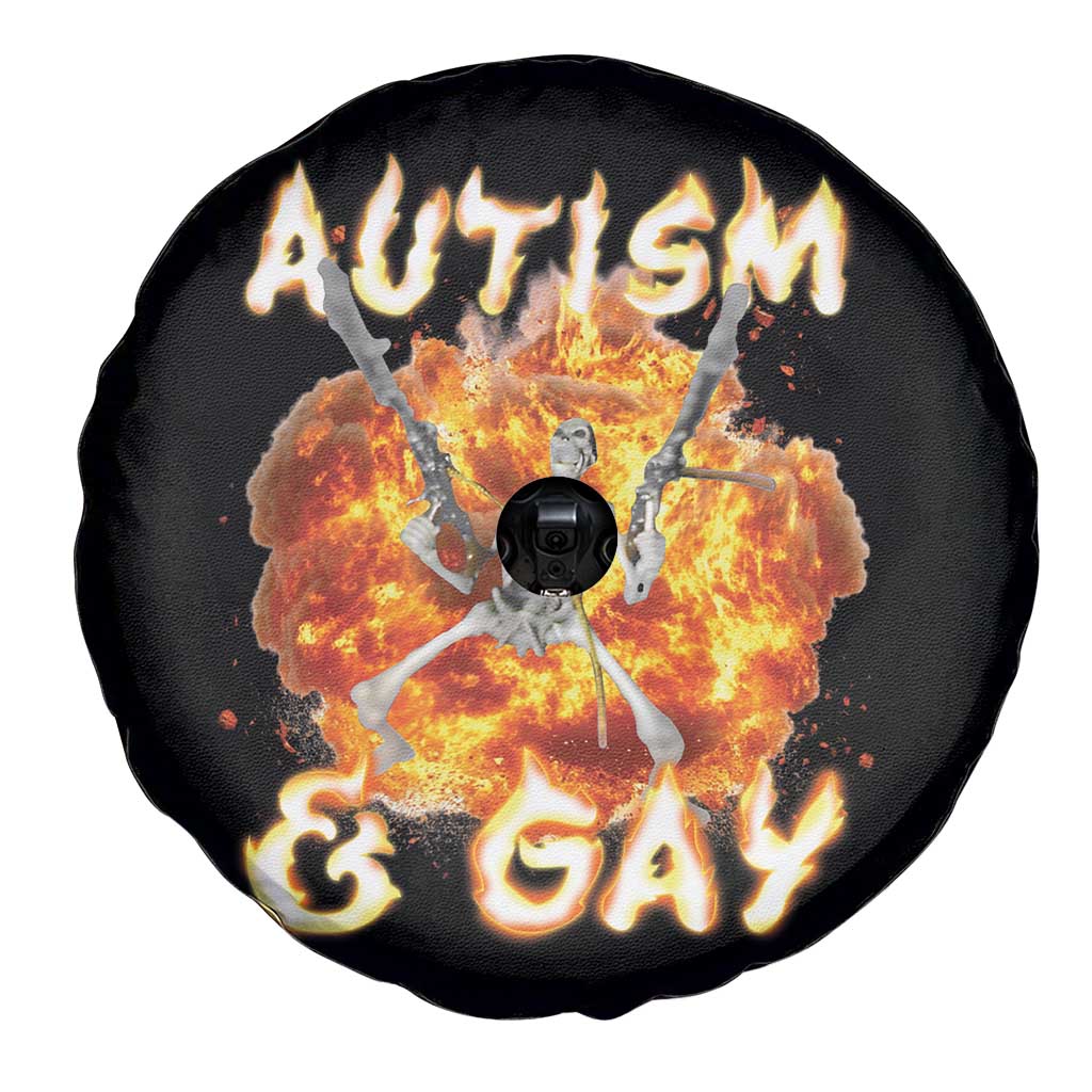Funny Skeleton Meme Spare Tire Cover Autistic and Gay