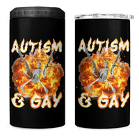 Funny Skeleton Meme 4 in 1 Can Cooler Tumbler Autistic and Gay