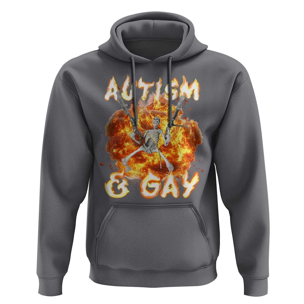 Funny Skeleton Meme Hoodie Autistic and Gay