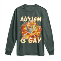 Funny Skeleton Meme Long Sleeve Shirt Autistic and Gay