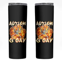 Funny Skeleton Meme Skinny Tumbler Autistic and Gay