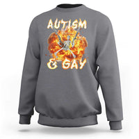 Funny Skeleton Meme Sweatshirt Autistic and Gay