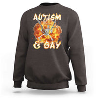 Funny Skeleton Meme Sweatshirt Autistic and Gay