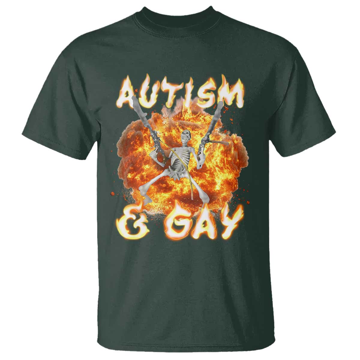 Funny Skeleton Meme T Shirt Autistic and Gay