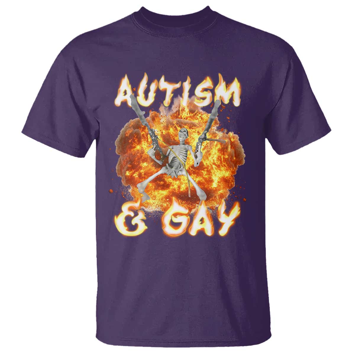 Funny Skeleton Meme T Shirt Autistic and Gay