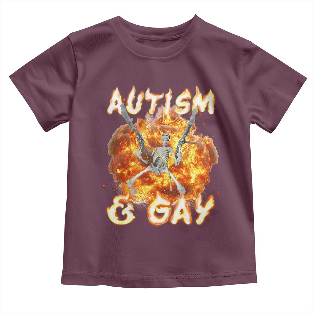Funny Skeleton Meme Toddler T Shirt Autistic and Gay