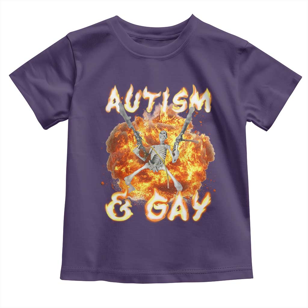 Funny Skeleton Meme Toddler T Shirt Autistic and Gay