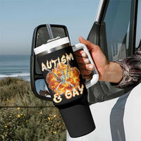 Funny Skeleton Meme Tumbler With Handle Autistic and Gay