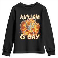 Funny Skeleton Meme Youth Sweatshirt Autistic and Gay