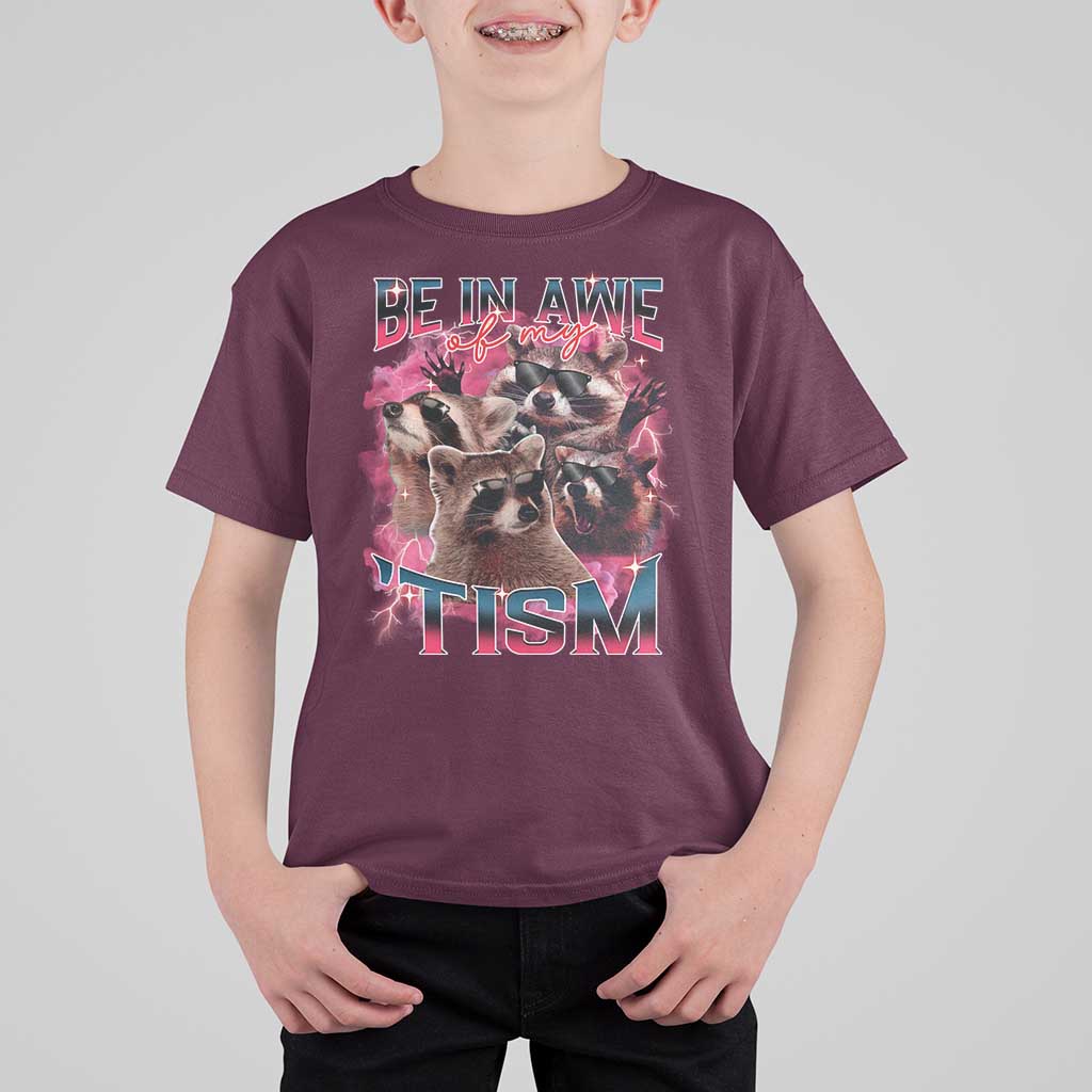 Funny Meme Autistic Raccoon T Shirt For Kid Be In Awe Of My 'Tism