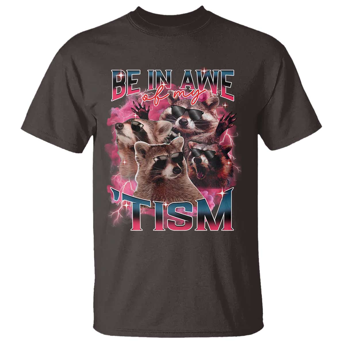 Funny Meme Autistic Raccoon T Shirt Be In Awe Of My 'Tism