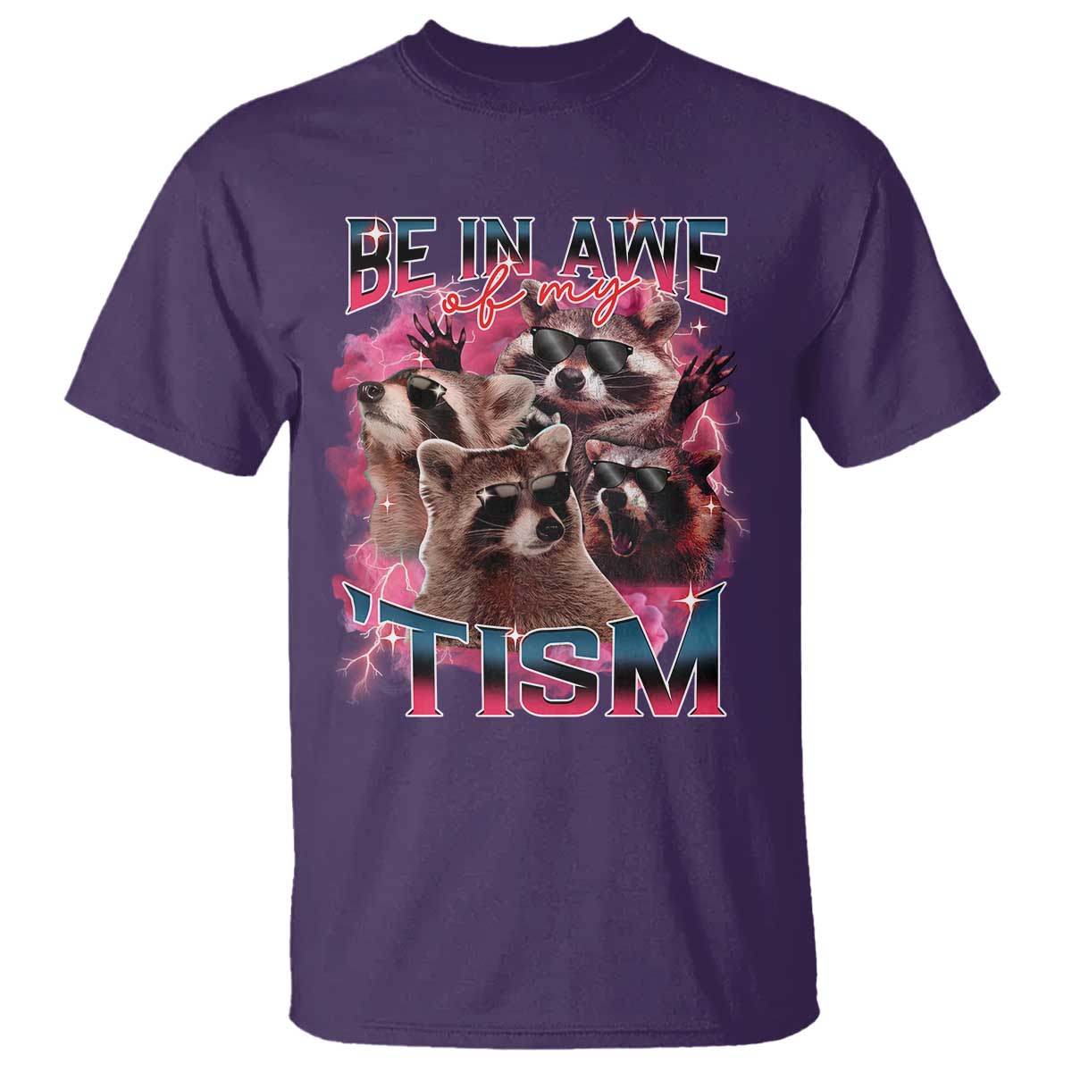 Funny Meme Autistic Raccoon T Shirt Be In Awe Of My 'Tism