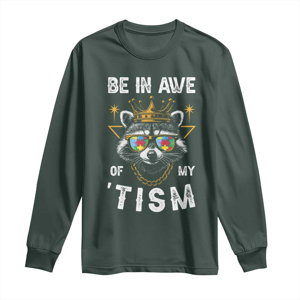 Funny Autistic Raccoon Long Sleeve Shirt Be In Awe Of My 'Tism