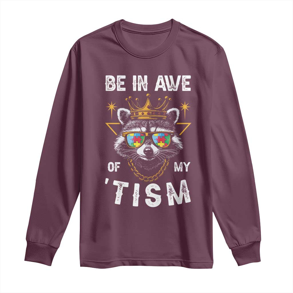 Funny Autistic Raccoon Long Sleeve Shirt Be In Awe Of My 'Tism