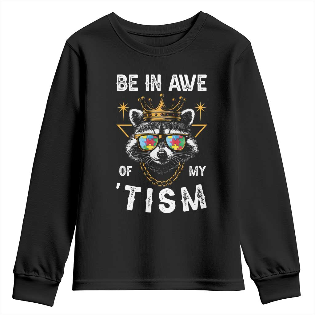 Funny Autistic Raccoon Youth Sweatshirt Be In Awe Of My 'Tism