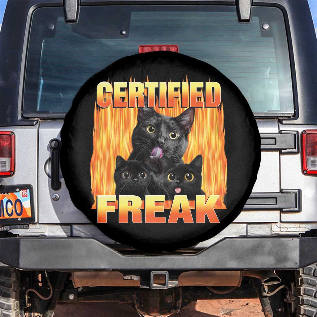 Funny Cat Meme Spare Tire Cover Certified Freak