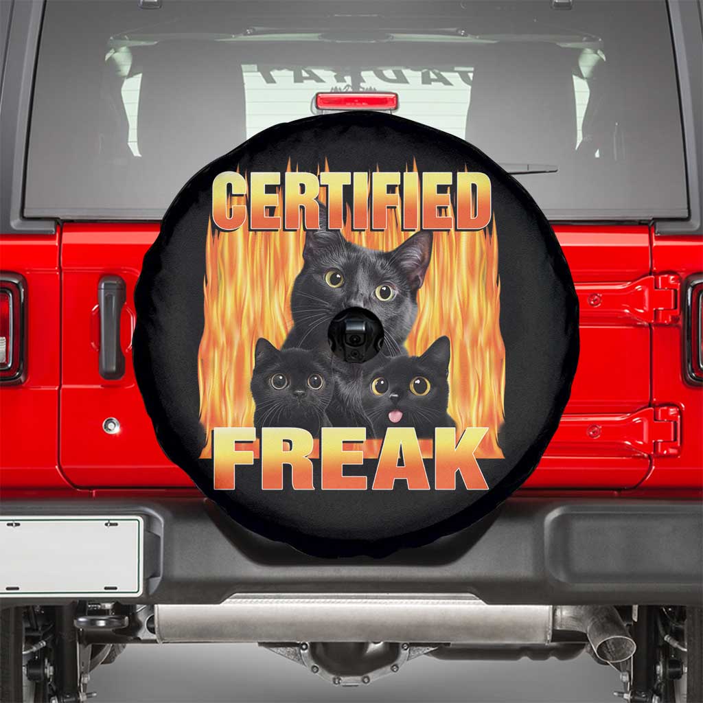 Funny Cat Meme Spare Tire Cover Certified Freak