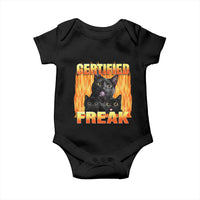 Funny Cat Meme Baby Onesie Certified Freak