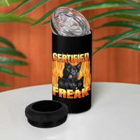 Funny Cat Meme 4 in 1 Can Cooler Tumbler Certified Freak