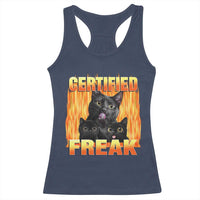 Funny Cat Meme Racerback Tank Top Certified Freak