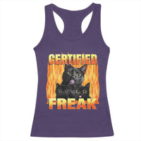Funny Cat Meme Racerback Tank Top Certified Freak