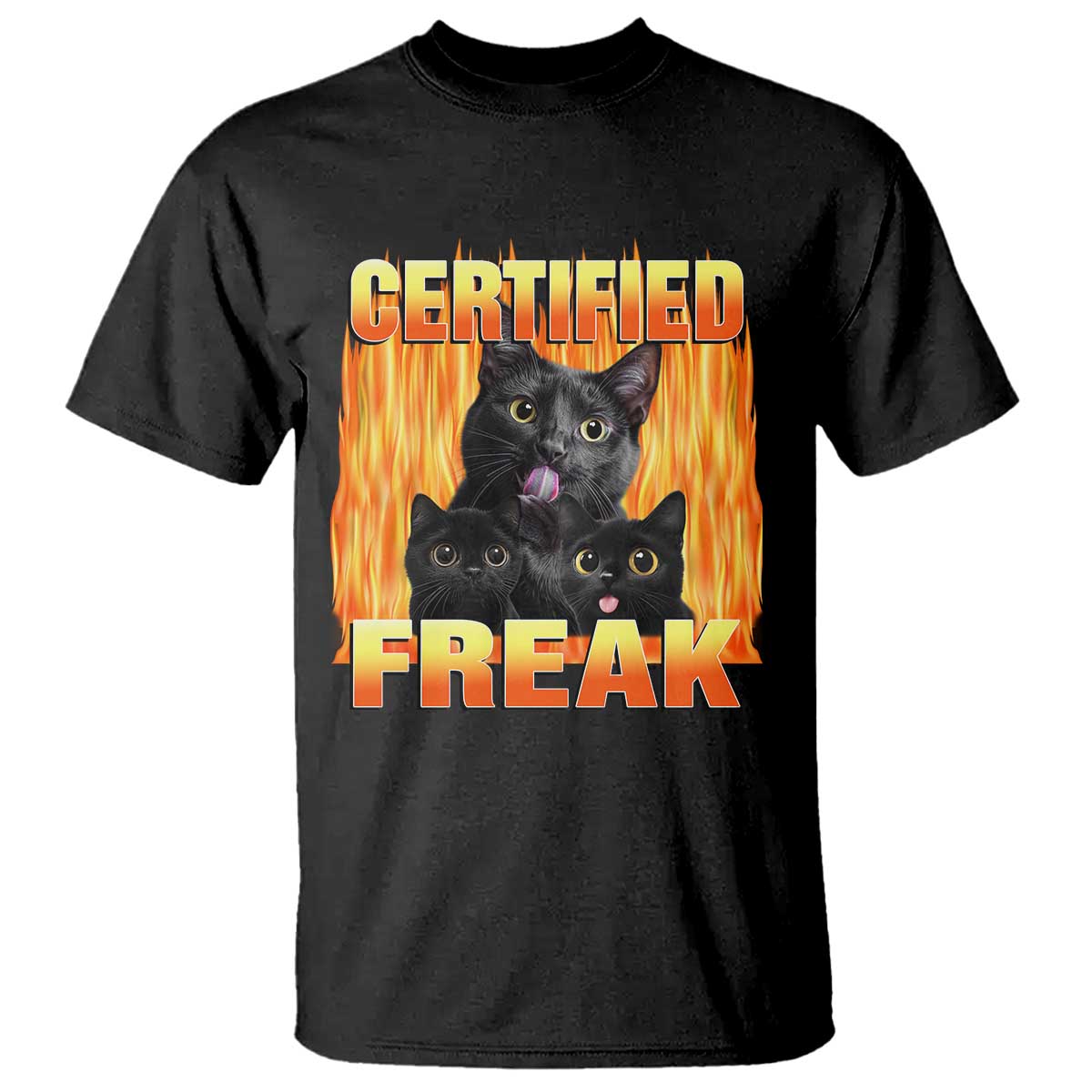 Funny Cat Meme T Shirt Certified Freak