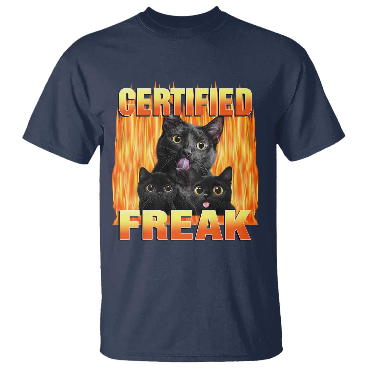 Funny Cat Meme T Shirt Certified Freak