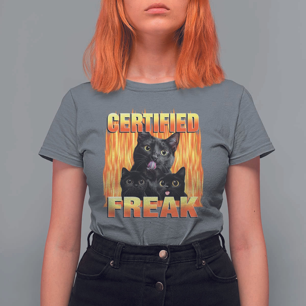 Funny Cat Meme T Shirt For Women Certified Freak