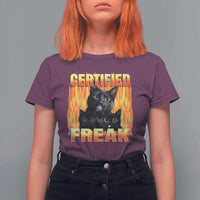 Funny Cat Meme T Shirt For Women Certified Freak