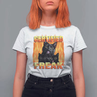 Funny Cat Meme T Shirt For Women Certified Freak