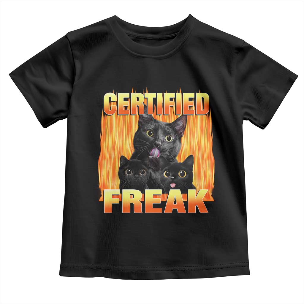 Funny Cat Meme Toddler T Shirt Certified Freak
