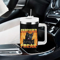 Funny Cat Meme Tumbler With Handle Certified Freak