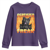 Funny Cat Meme Youth Sweatshirt Certified Freak