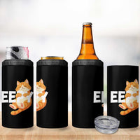 Funny Cat Meme 4 in 1 Can Cooler Tumbler Eepy Cat Silly Sleepy Cat