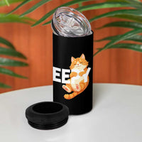 Funny Cat Meme 4 in 1 Can Cooler Tumbler Eepy Cat Silly Sleepy Cat