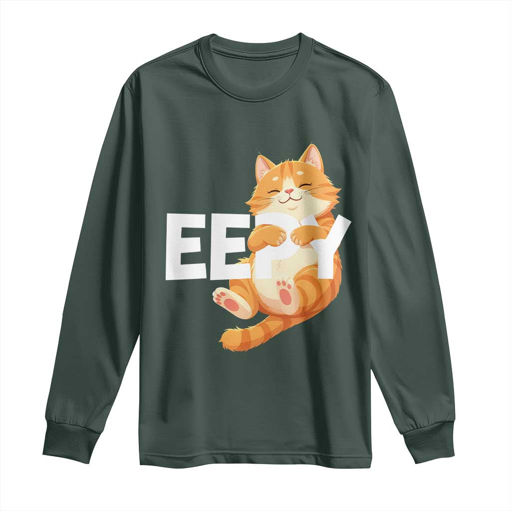 Funny Cat Meme Long Sleeve Shirt Eepy Cat Silly Sleepy Cat