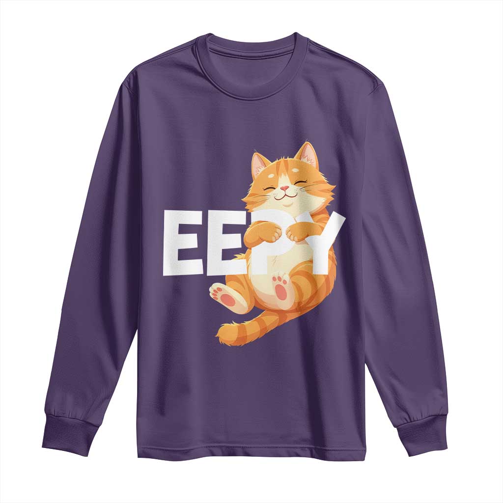 Funny Cat Meme Long Sleeve Shirt Eepy Cat Silly Sleepy Cat