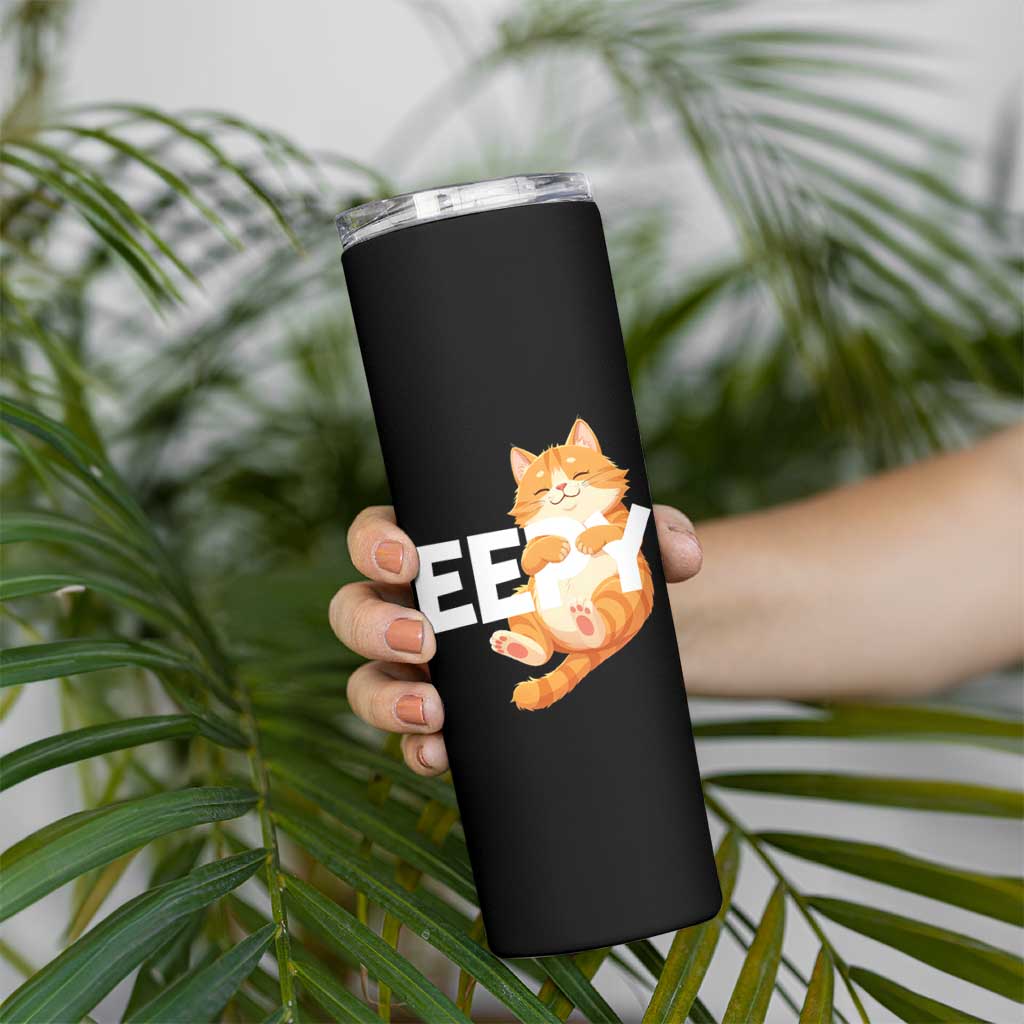 Funny Cat Meme Skinny Tumbler Eepy Cat Silly Sleepy Cat