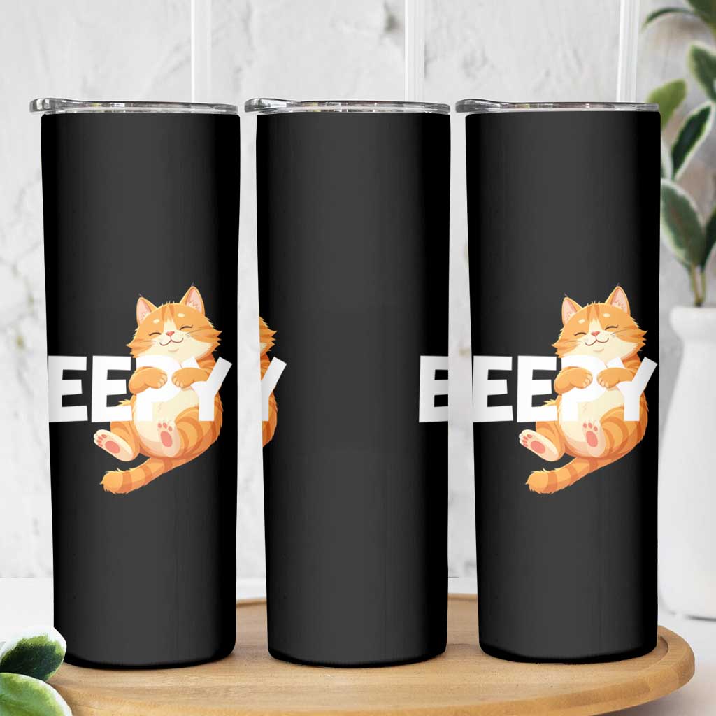 Funny Cat Meme Skinny Tumbler Eepy Cat Silly Sleepy Cat