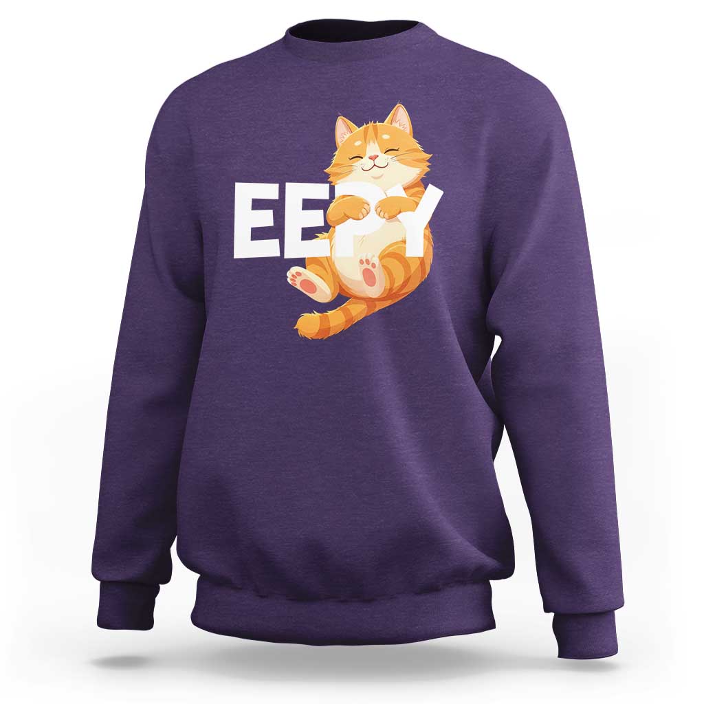 Funny Cat Meme Sweatshirt Eepy Cat Silly Sleepy Cat
