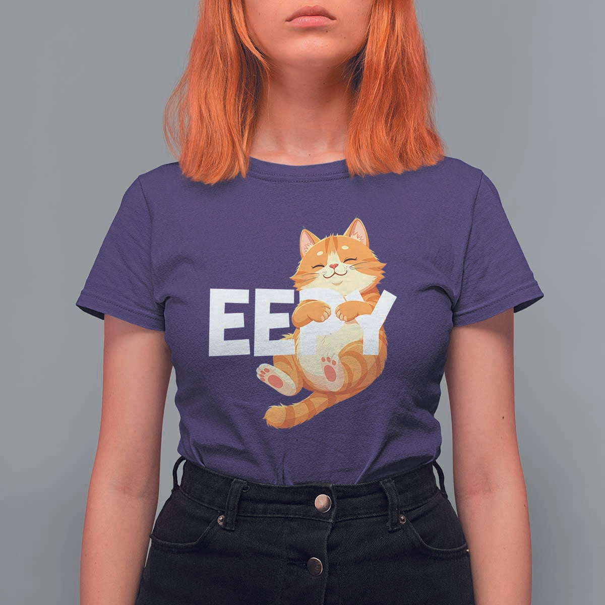 Funny Cat Meme T Shirt For Women Eepy Cat Silly Sleepy Cat