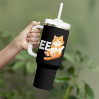 Funny Cat Meme Tumbler With Handle Eepy Cat Silly Sleepy Cat