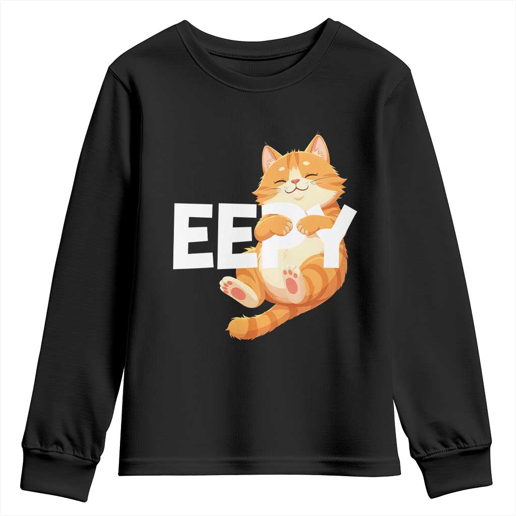 Funny Cat Meme Youth Sweatshirt Eepy Cat Silly Sleepy Cat